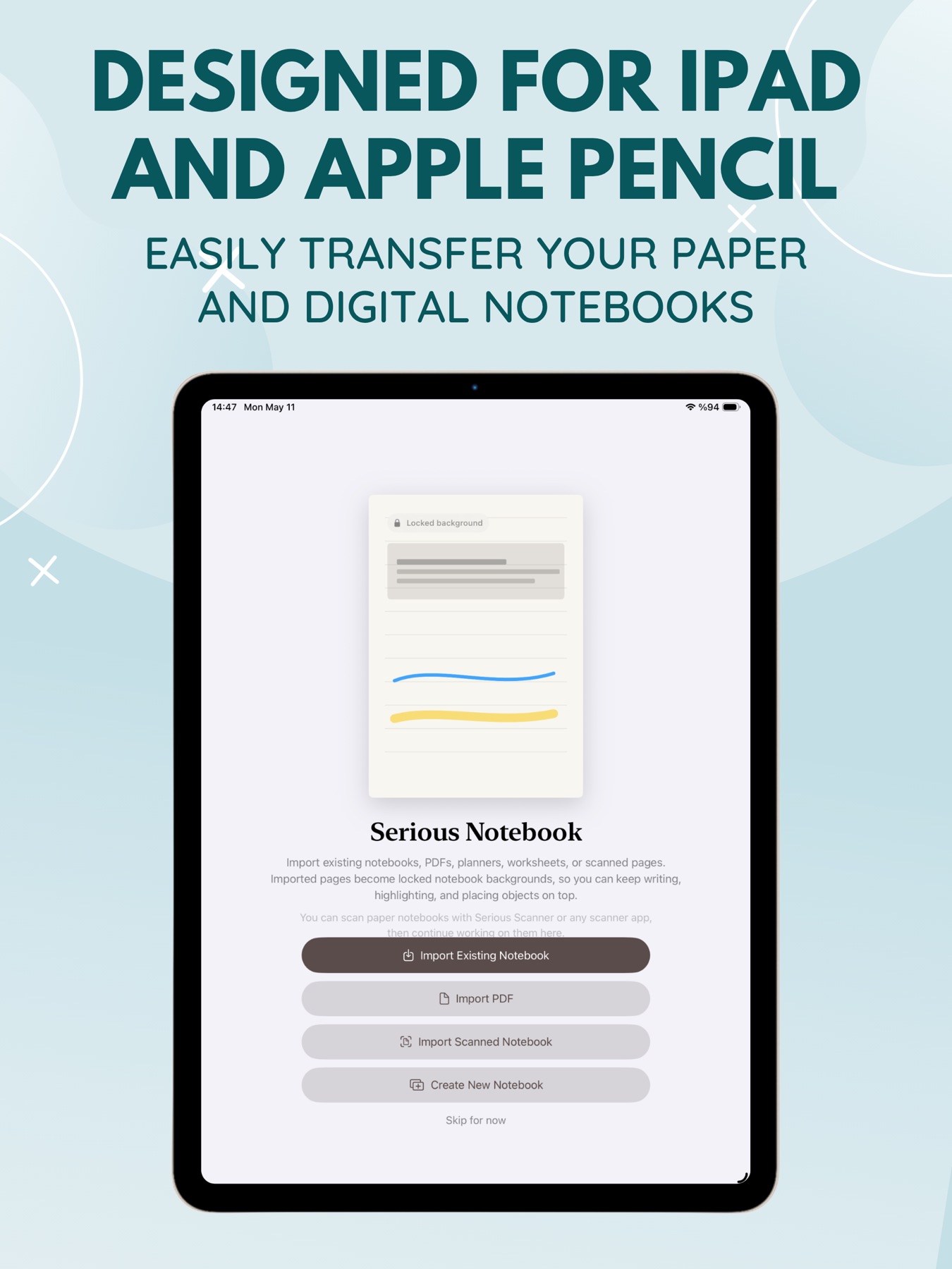 Import existing notebook on iPad